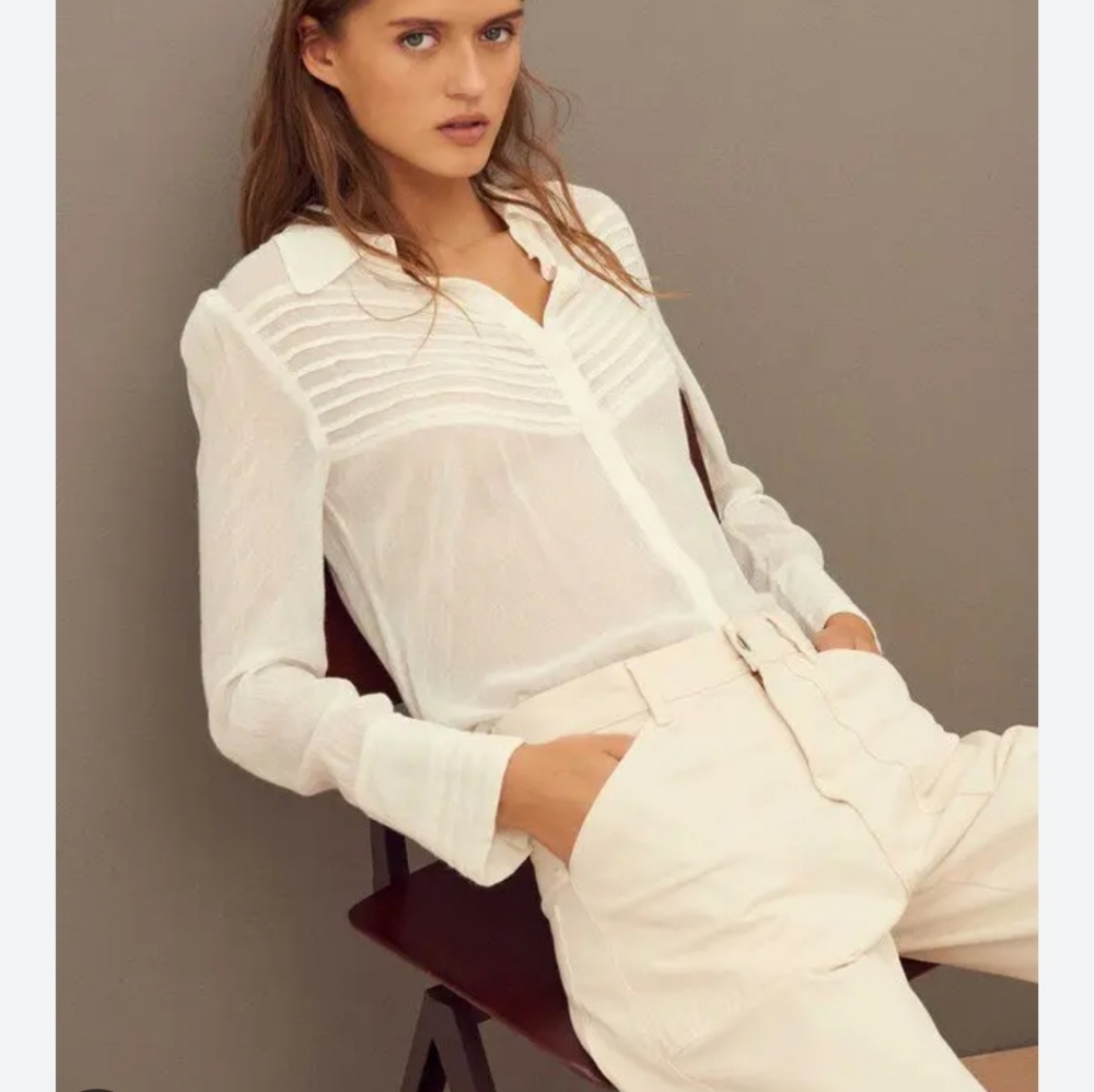 NWOT Womens BA&SH LOL Pleated Blouse